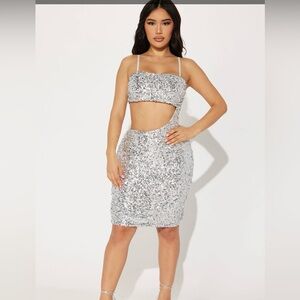 Sequin midi dress in size small